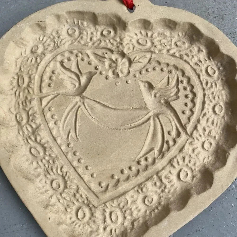 VTG Brown Bag Cookie Art Mold 1984-5 Heart Doves Wedding Birds Ann Gingerbread - Picture 9 of 12